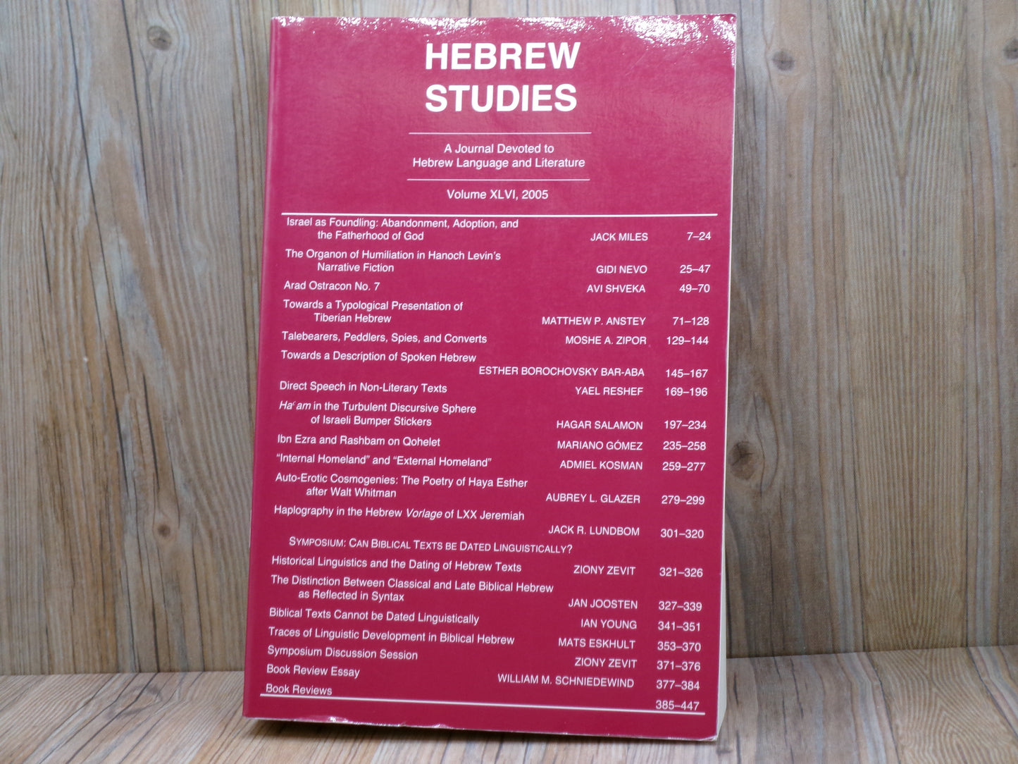 Hebrew Studies: A Journal Devoted to Hebrew Language and Literature by Ziony Zevit