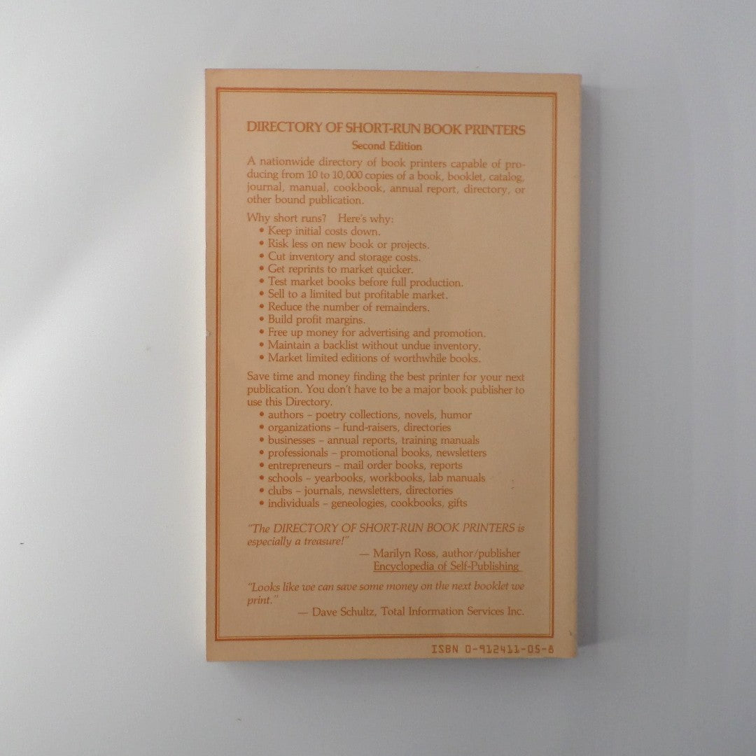Directory Of Short-Run Book Printers