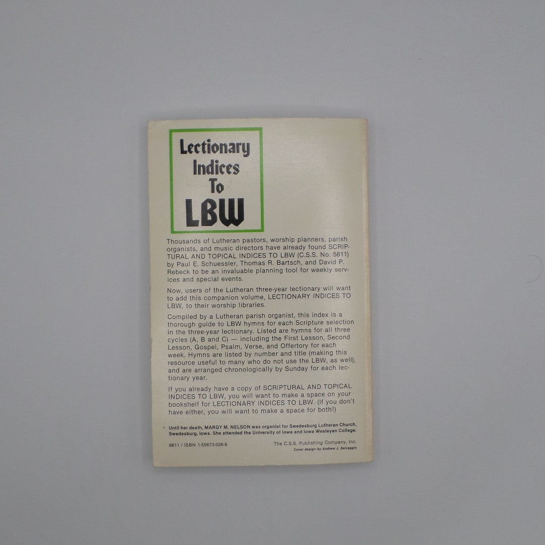 Lectionary Indices to LBW