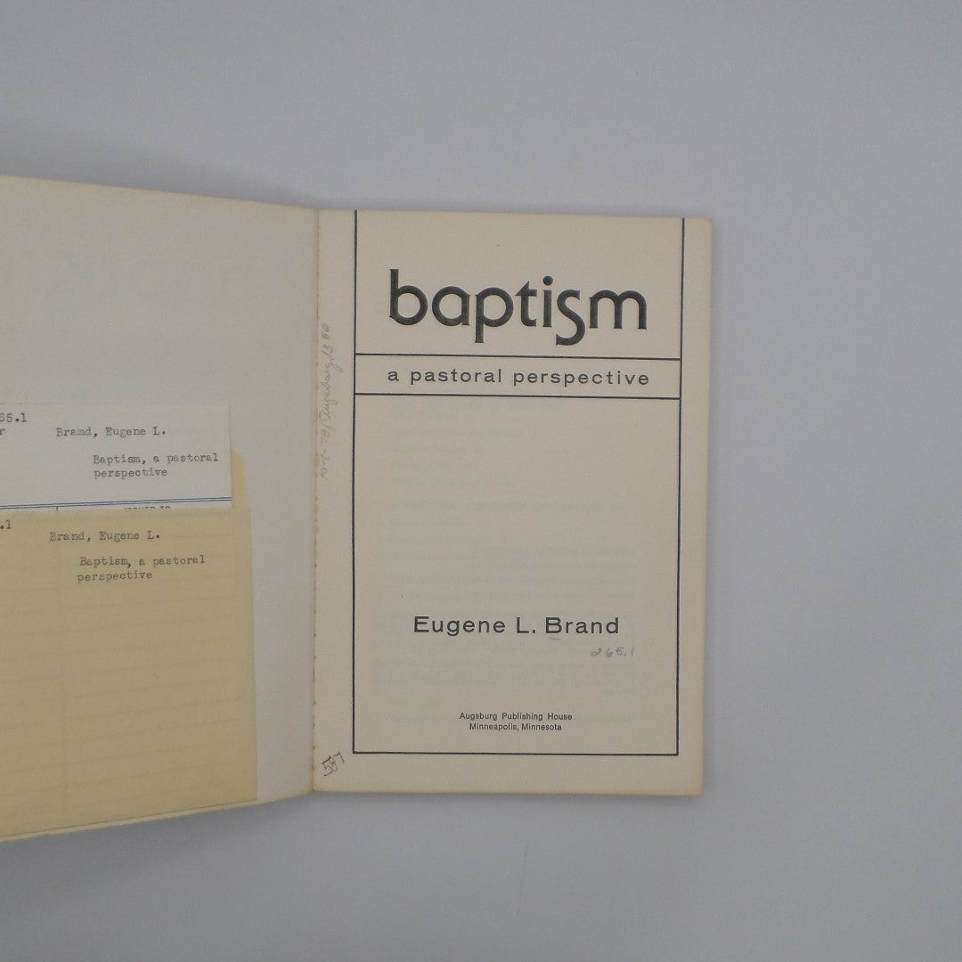 Baptism: A Pastoral Perspective