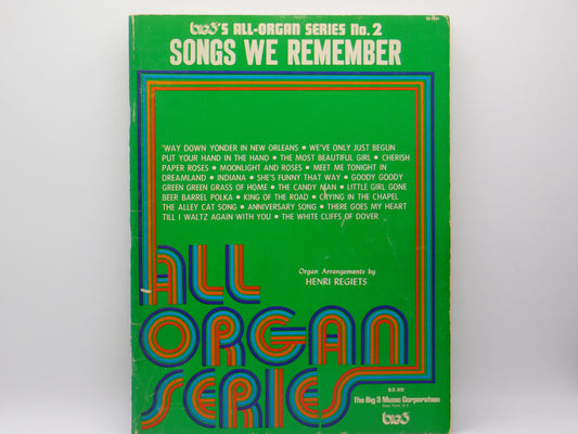 All-Organ Series No.2 Songs We Remember By Henri Regiets